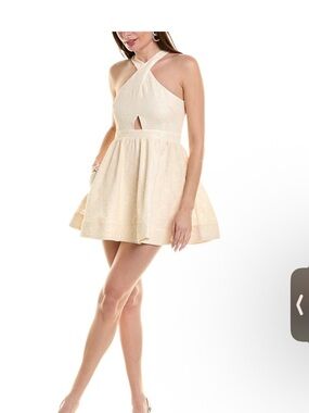 Likely Cream Cross-Front Mini Dress